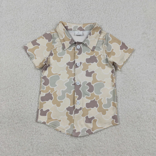 Sibling Baby Boys Short Sleeve Southern Hunting Camo Button Shirts Top