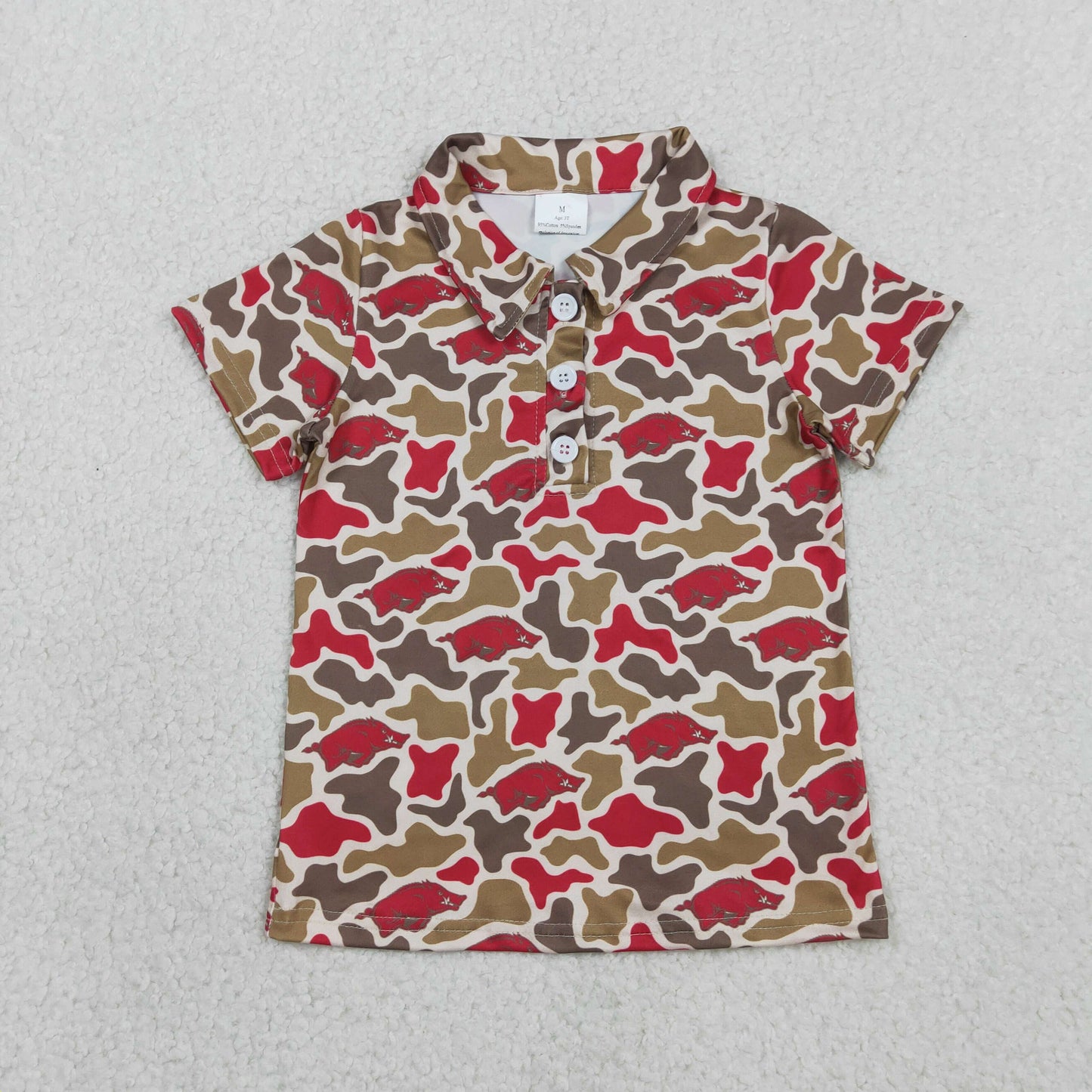 Sibling Baby Boys Sport Team Camo Short Sleeve Polo Shirt