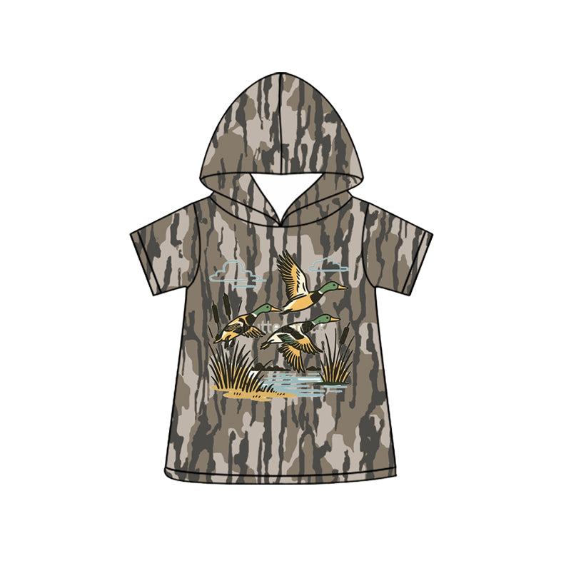 4.3 Toddler Boys Camo Duck Hunting Short Sleeve Hoodie Top Preorder