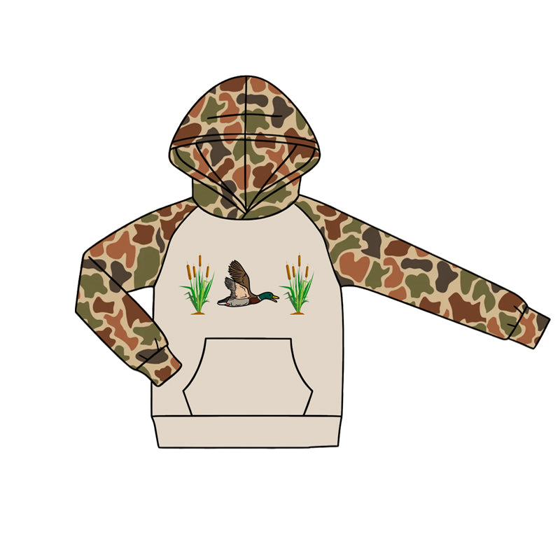 4.18 Toddler Boys Duck Camo Long Sleeve Hoodie Top Preorder