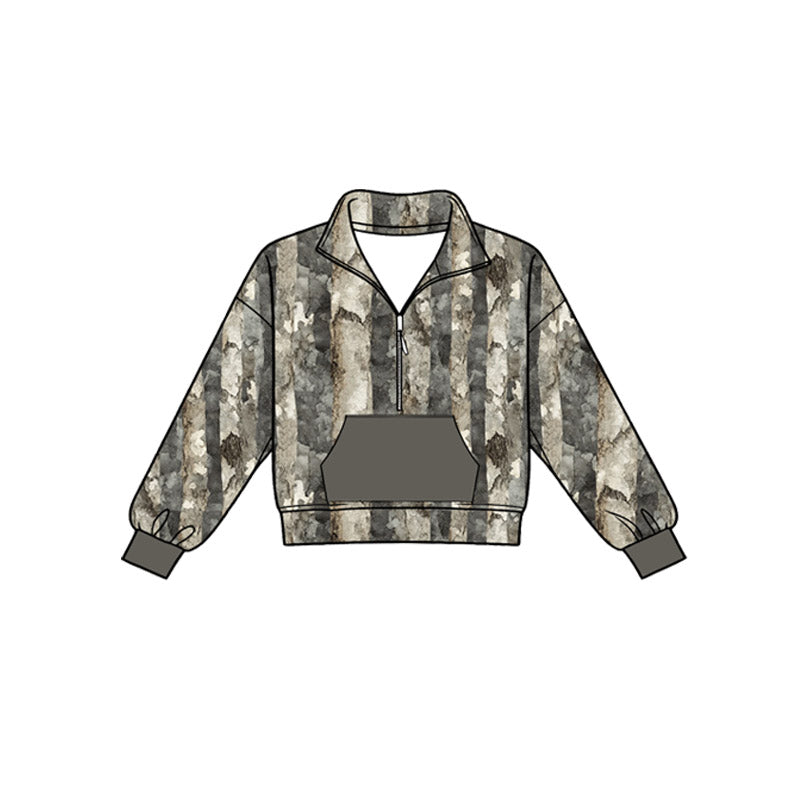 4.18 Grey Camo Girl Long Sleeve Pullover Preorder