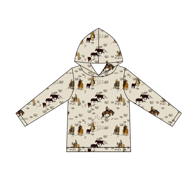 5.11 BT1843 Preorder Cowboys Print Boys Long Sleeve Hoodie Top