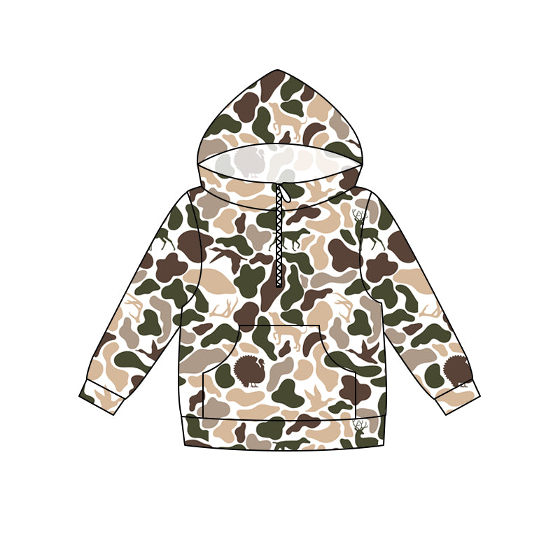 5.16 Preorder Adult Women Khaki Camo Long Sleeve Half Zipper Hoodie Top Preorder