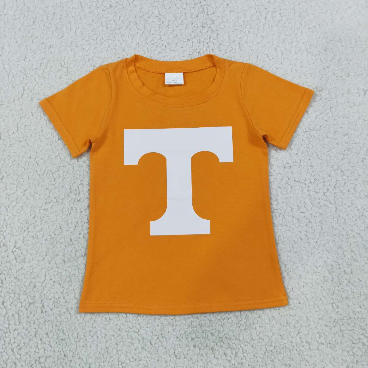 BT1881 Teams T Vinyl Orange Cotton Kids Tennessee Short Sleeve T-shirt Top