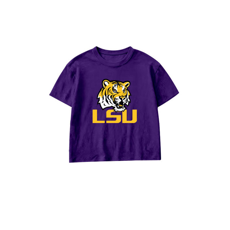 7.6 Preorder Kids Boys LSU Tiger Short Sleeve T-shirt Top