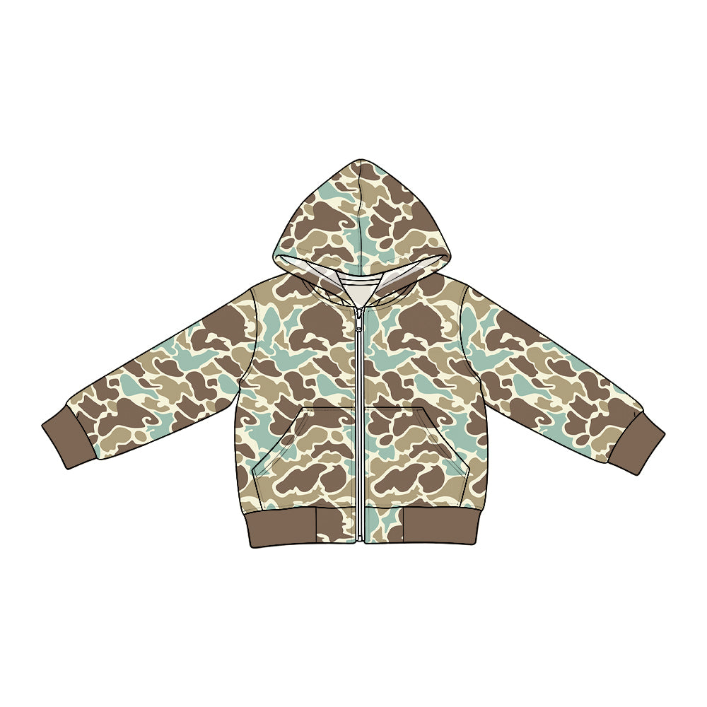 10.21 BT2012 Preorder Kids Girls Brown Blue Camo Denim Jacket
