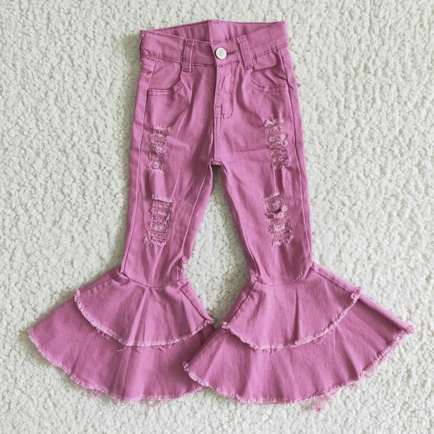 purple hole bell bottom jeans C13-11