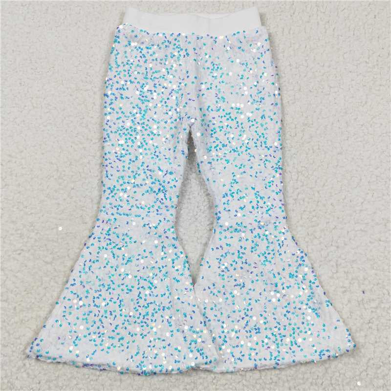 C16-20 White Baby Girls Sequins Bell Pants