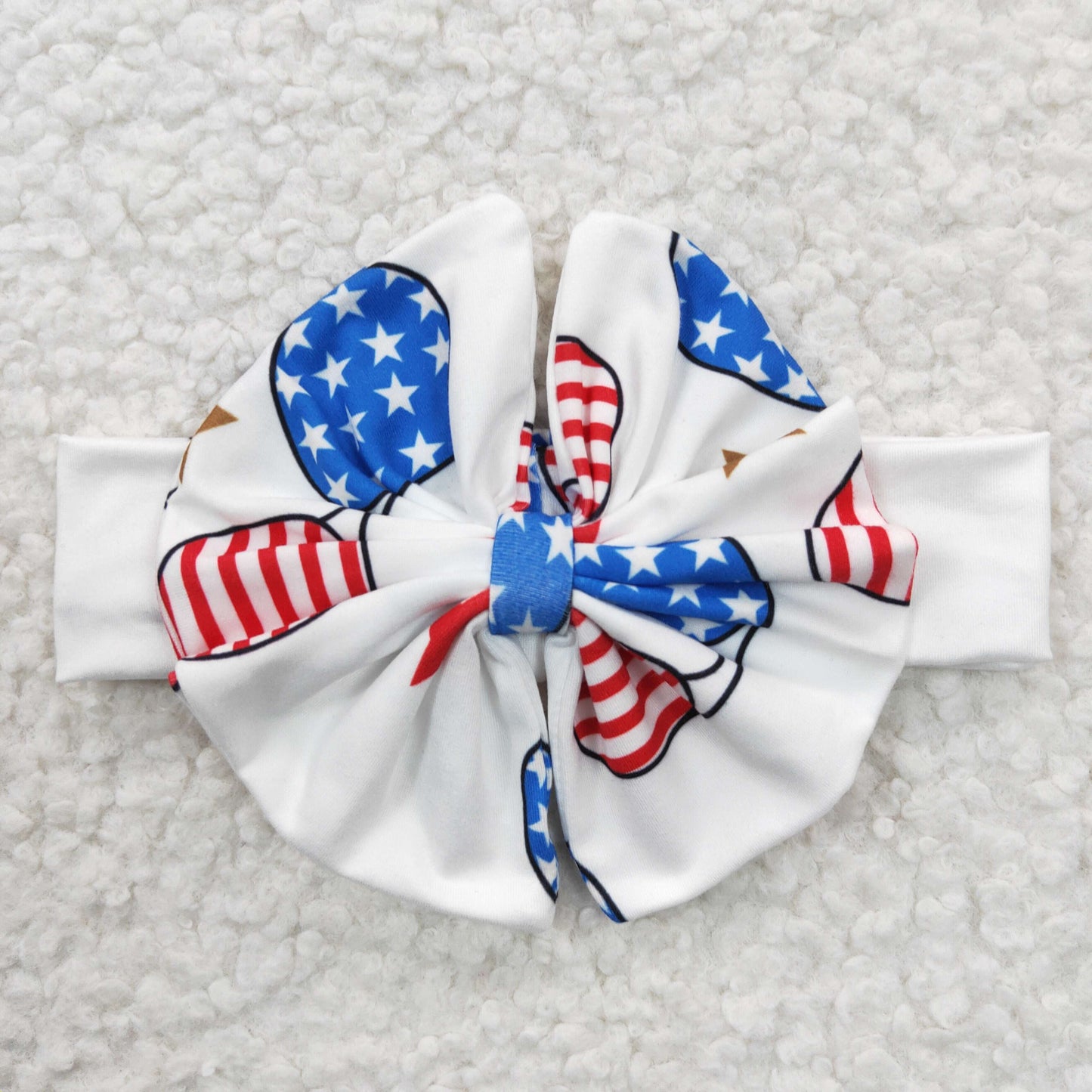 GBO0127 Babe Fringe Short Sleeve & Star-Spangled with Headband - Girls Bummie Set