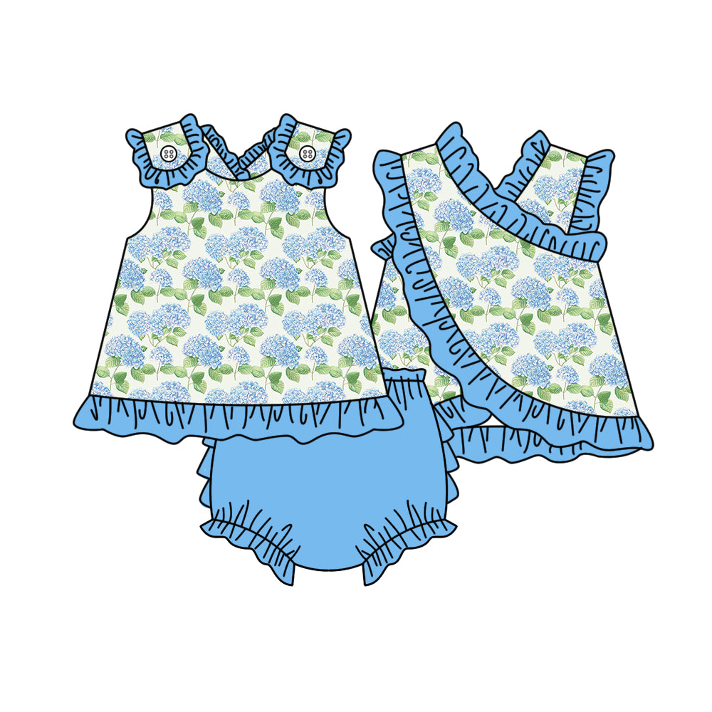 3.26 GBO0522 Baby Girls Hydrangea Bummie Set Preorder