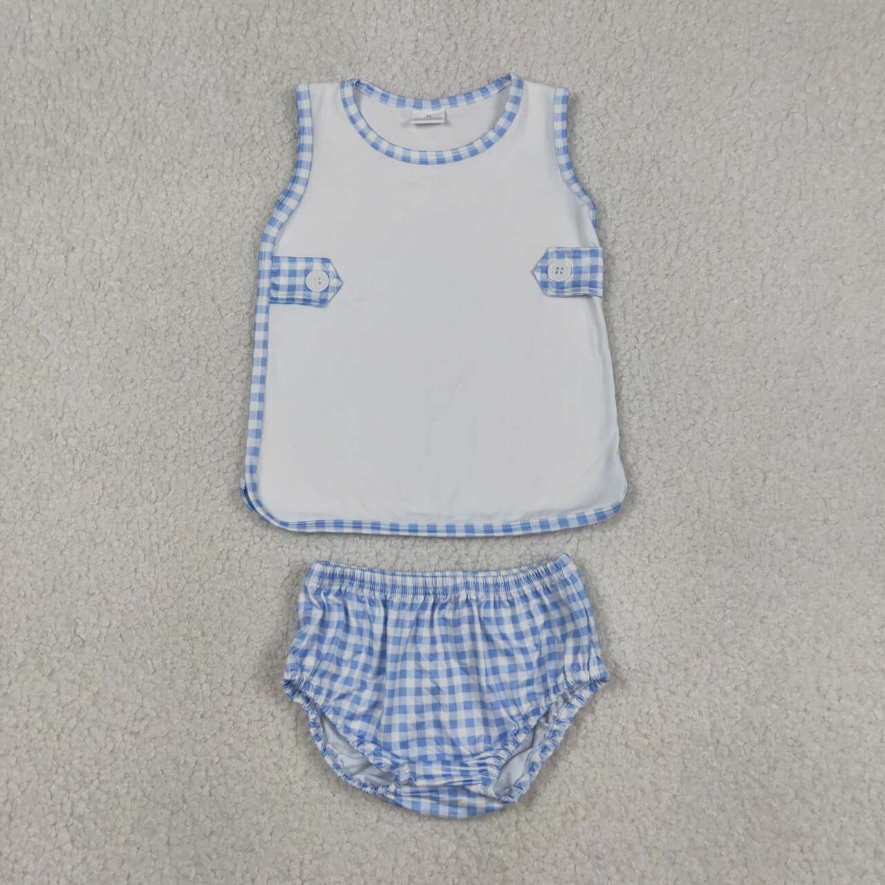 3 Colors Baby GIngham Bummie Set Sibling Wear