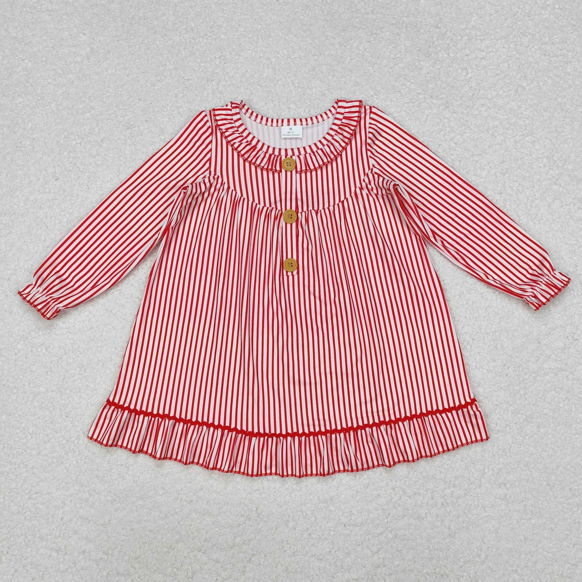 Sibling Toddler Girls Boys Christmas Red Striped Sleeping Gown Pajama Set