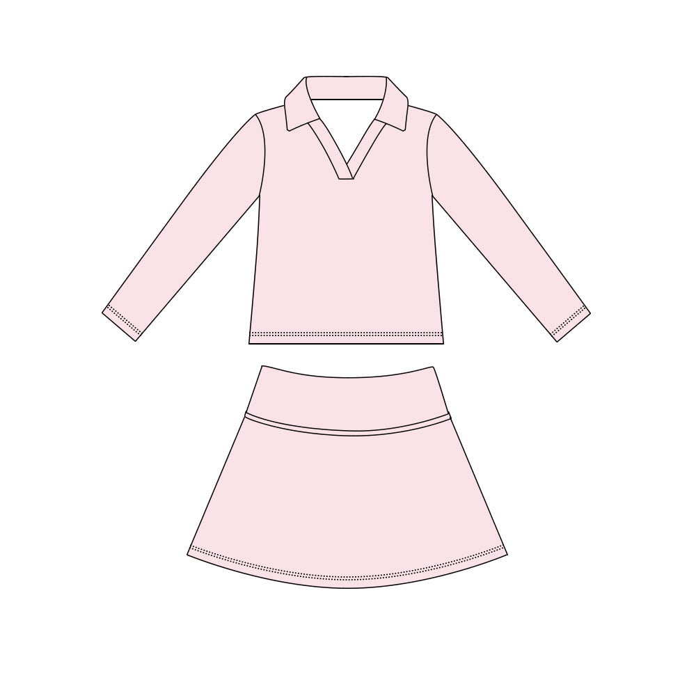 4.15 Pink Pullover Top with Skort Active Outfit Preorder