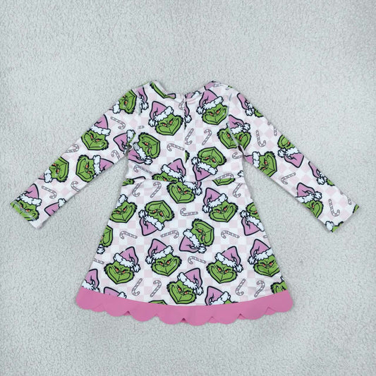 Sibling Kids Girls Christmas Long Sleeve Active Dress With Bow