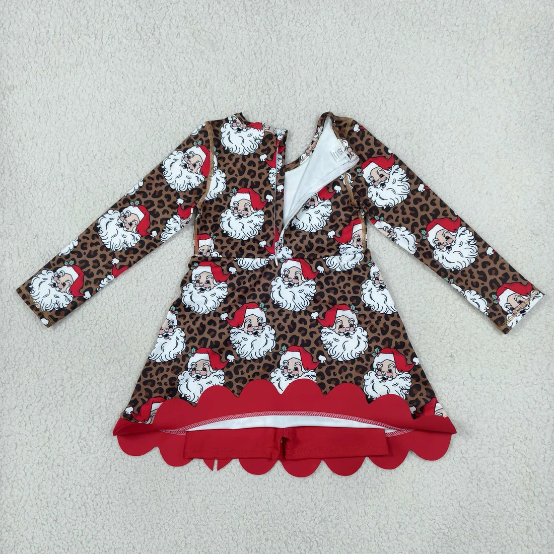 Sibling Kids Girls Christmas Long Sleeve Active Dress With Bow