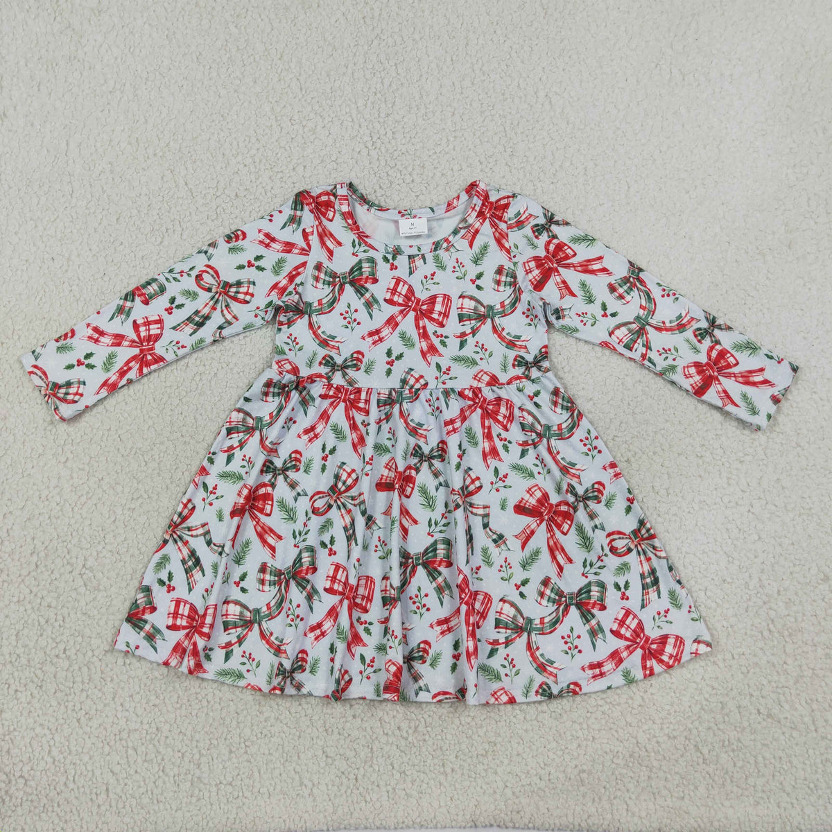 Sibling Kids Girls Christmas Bow Tunic Top Outfit and Dress