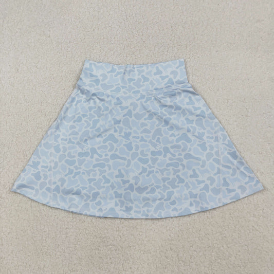 Mama and Me Adult Women Girls Light Grey Camo Yoga Active Skirt Shorts Bottoms