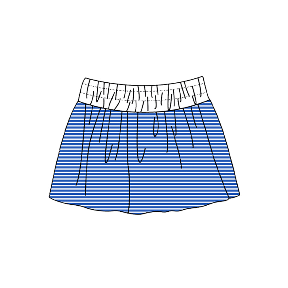 7.2 Preorder Girls Royalblue White Striped Actice Skirt