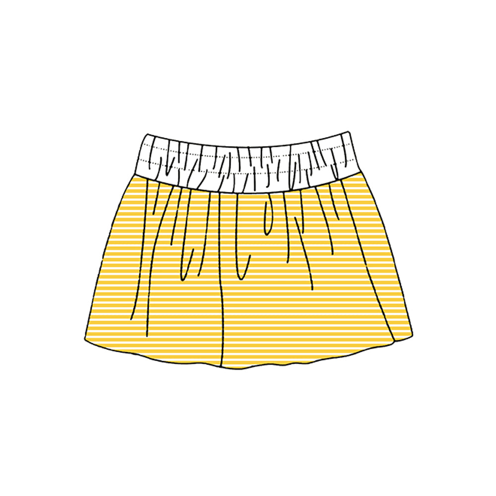 7.2 Preorder Girls Yellow White Striped Actice Skirt