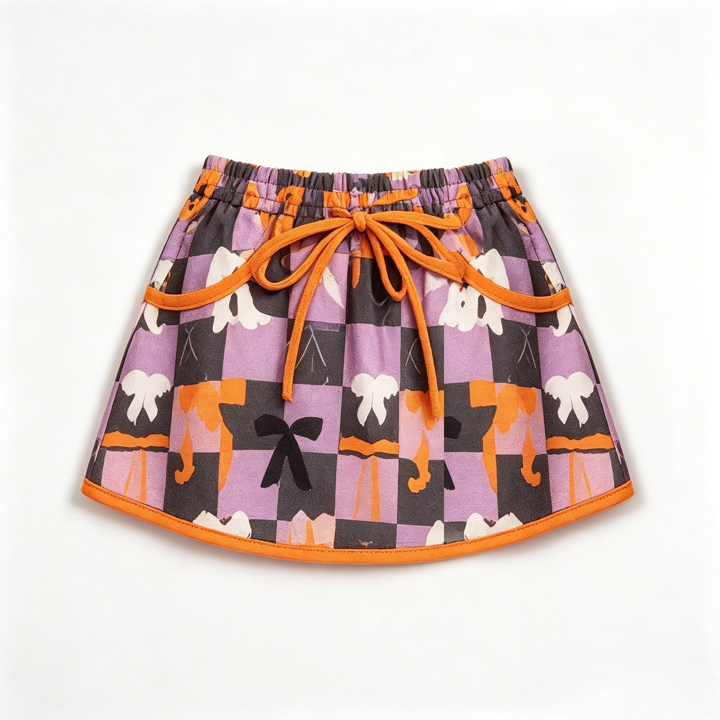 7.11 Preorder Kids Girls Halloween Bat Bow Skirt