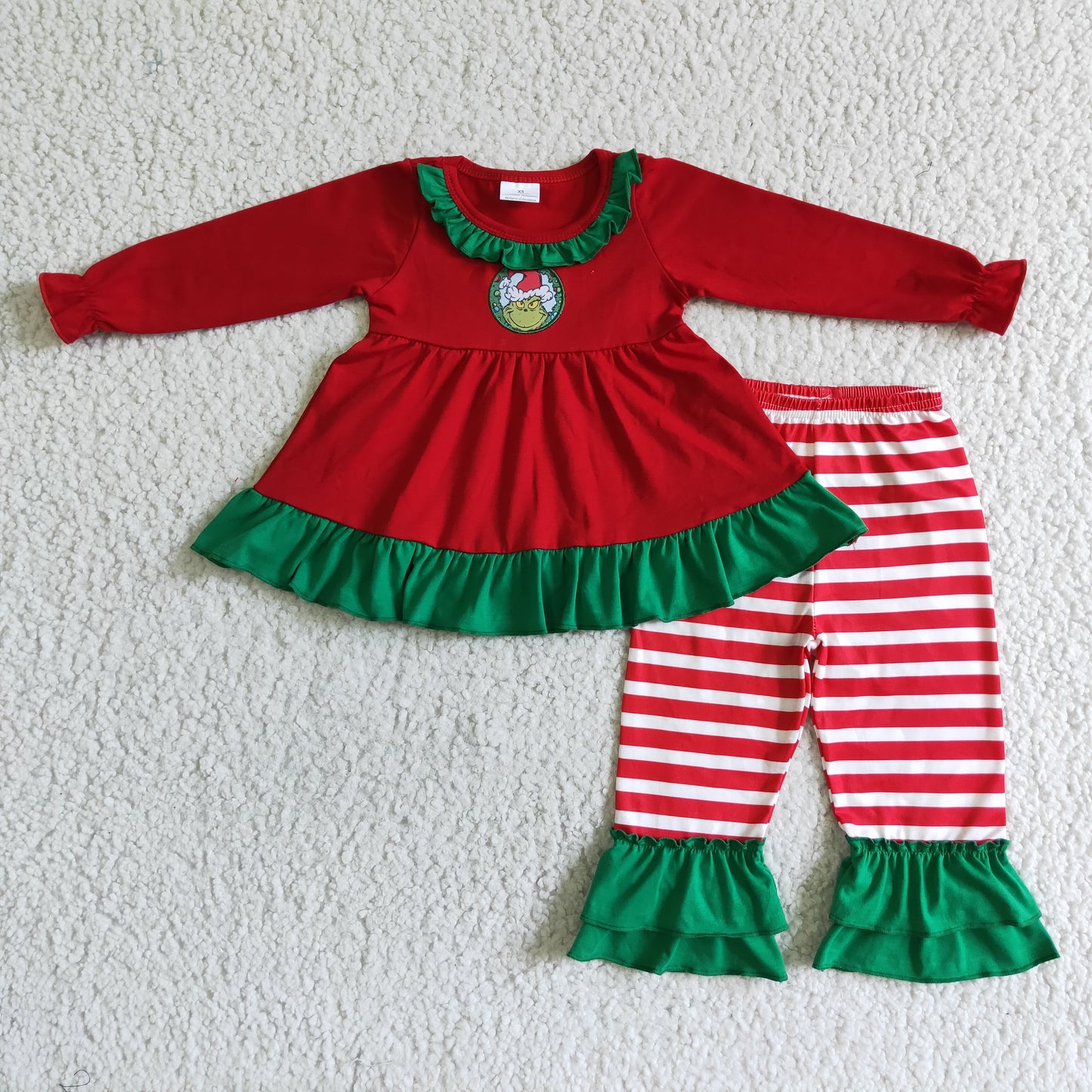 Girls embroidery Christmas outfits GLP0032