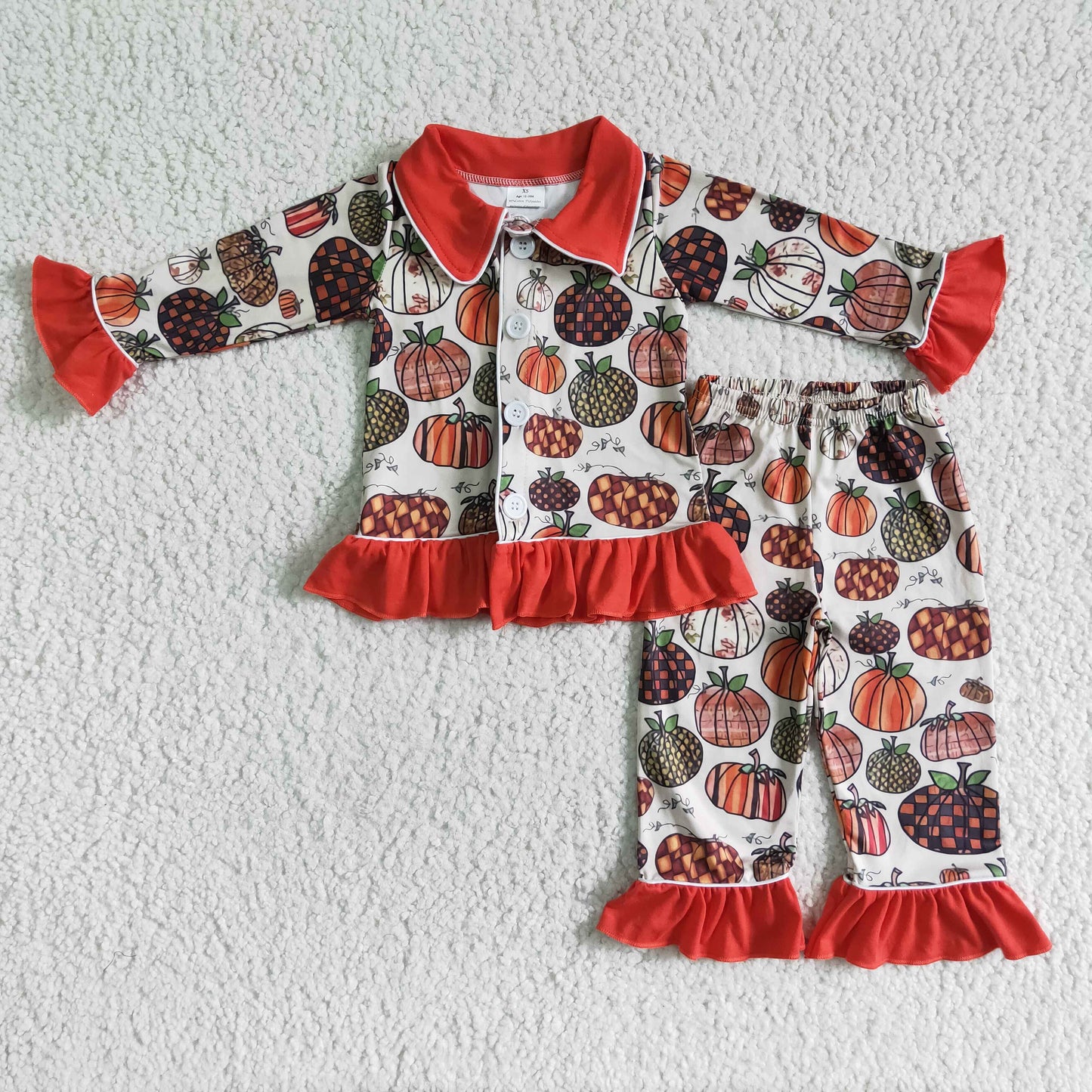 Girls fall pumpkin pajamas GLP0047