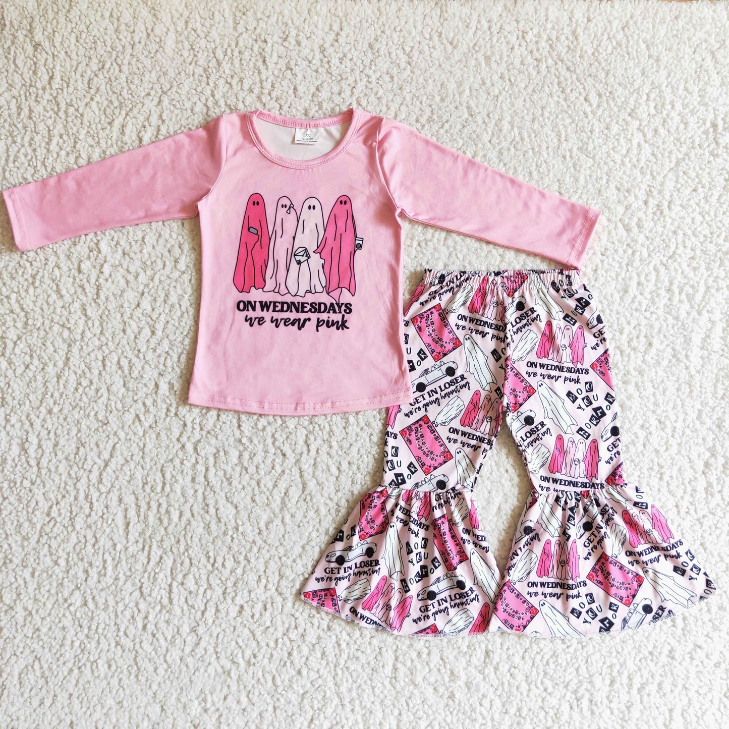 Girls 4 ghosts pink Halloween Outfits GLP0173