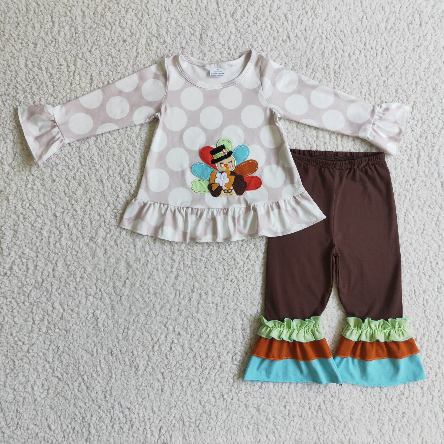 Girls Thanksgiving ruffles pants outfits GLP0219