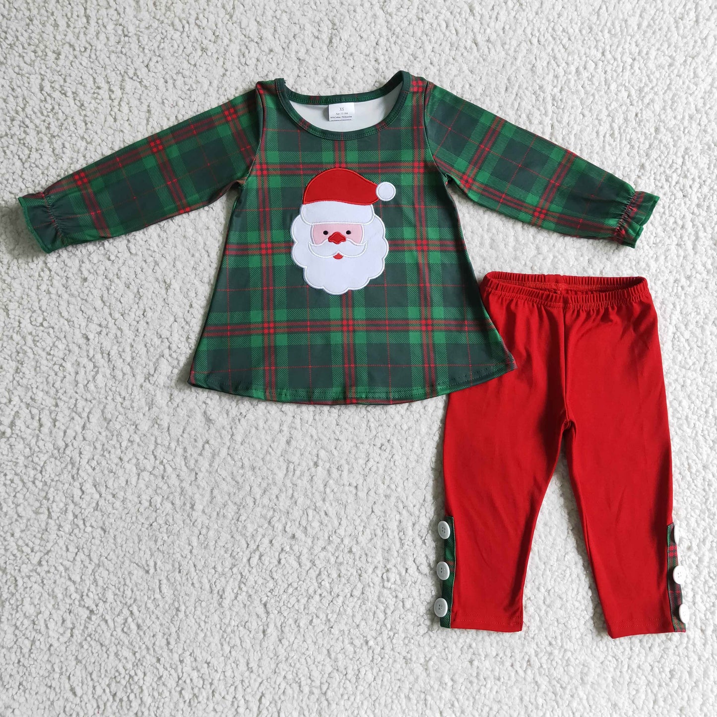 Girls Christmas Santa Claus print legging outfit GLP0308