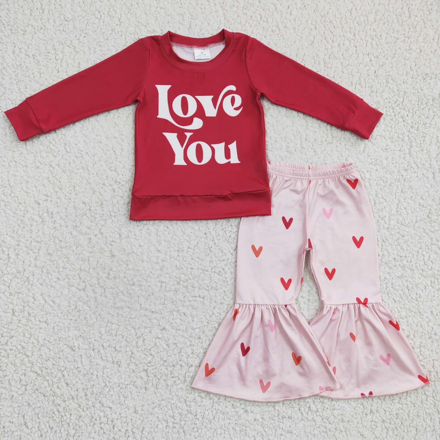Girls LOVE YOU print Valentine's Day outfits GLP0397