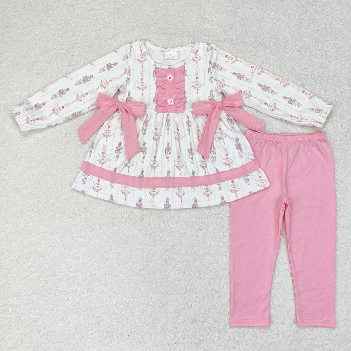GLP1283 Nutcracke* Soldier Tunic Top Pink Pants Girls Christmas Clothes Set