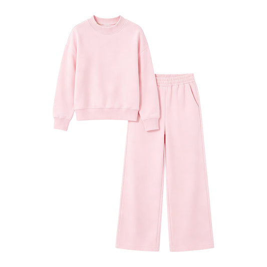 6.23 Preorder GLP3415 Pink Color Long Sleeve Top Pocket Pants Woman Cotton Clothes Set