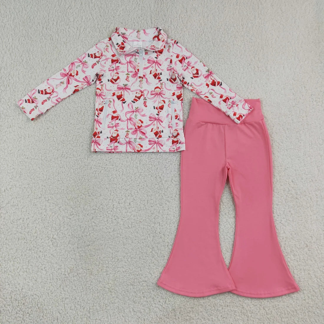 Sibling Baby Girls Halloween Christmas Long Sleeve Zipper Pullover Top with Cotton Pants Outfit