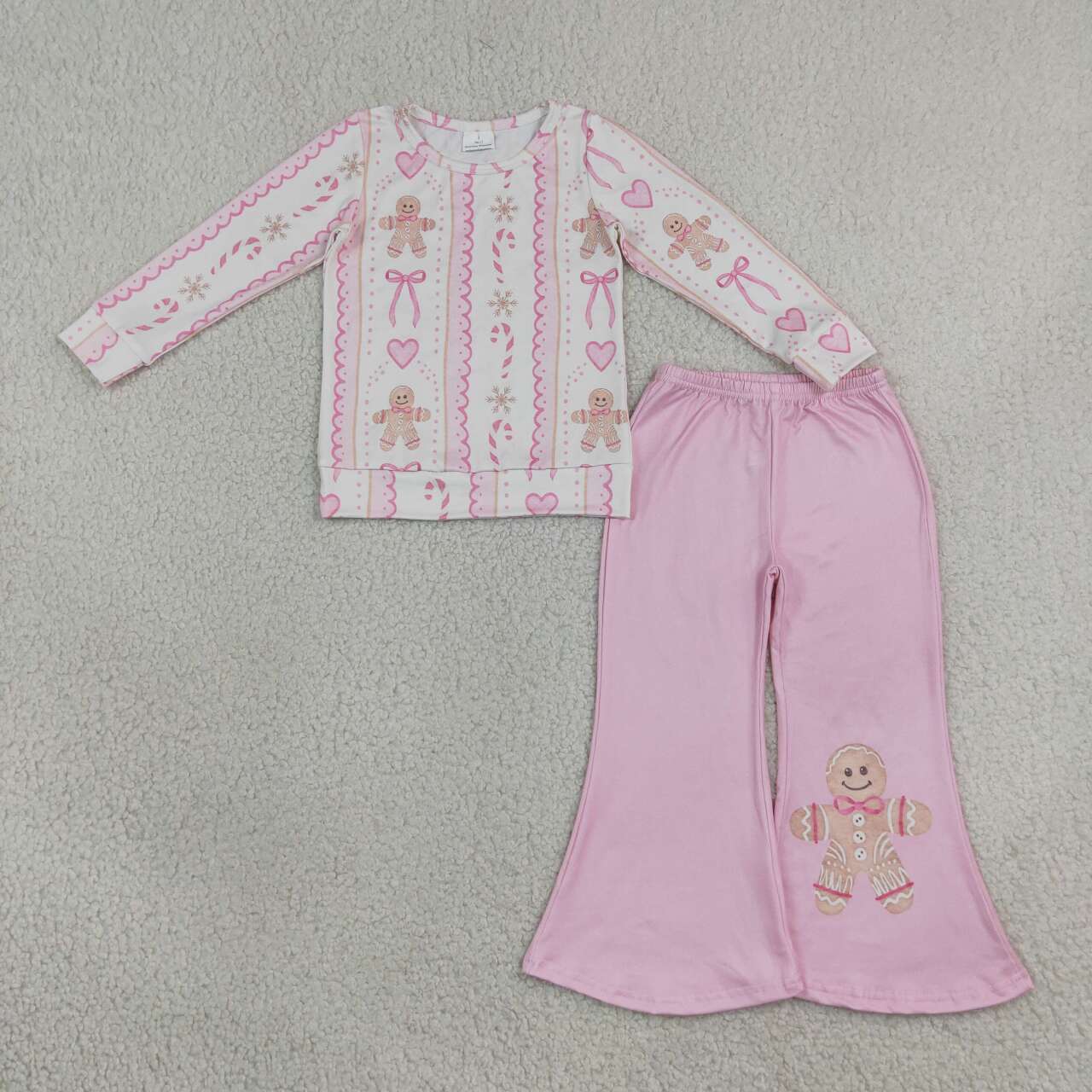 Sibling Baby Girls Halloween Christmas Long Sleeve Top with Bell Bottom Pants Outfit