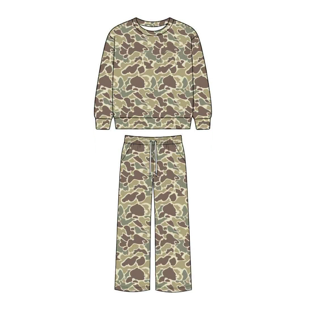 8.27 GLP3777 Preorder Green Brown Camo Top Pockets Pants Girls Clothes Set