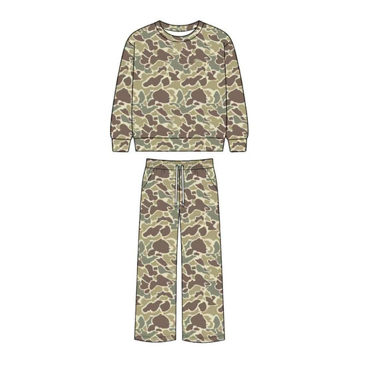8.27 GLP3777 Preorder Green Brown Camo Top Pockets Pants Girls Clothes Set