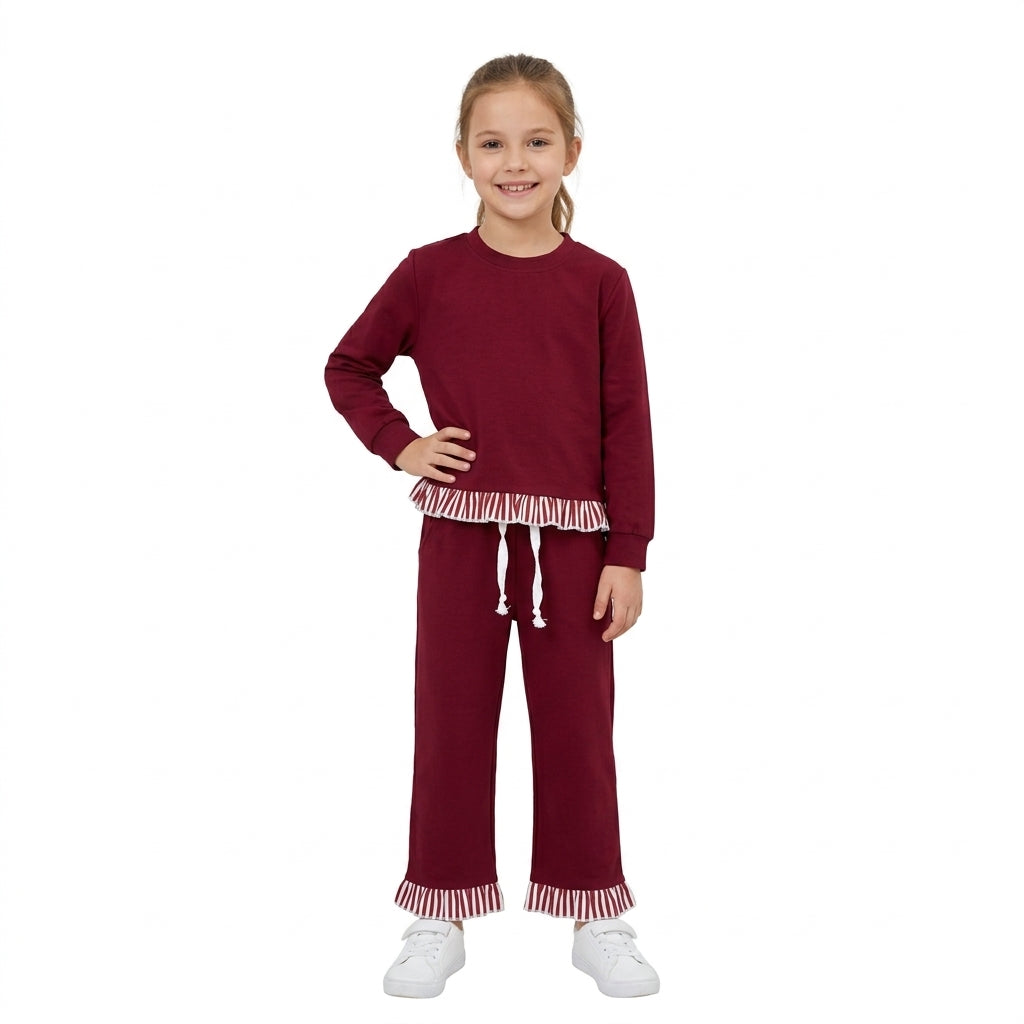 GLP3829 Marnoon Long Sleeve Top Ruffle Pants Girls Fall Clothes Set