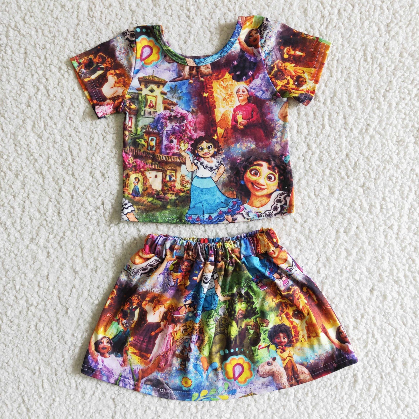 (Promotion)Short sleeve top and skirt summer outfits GSD0027