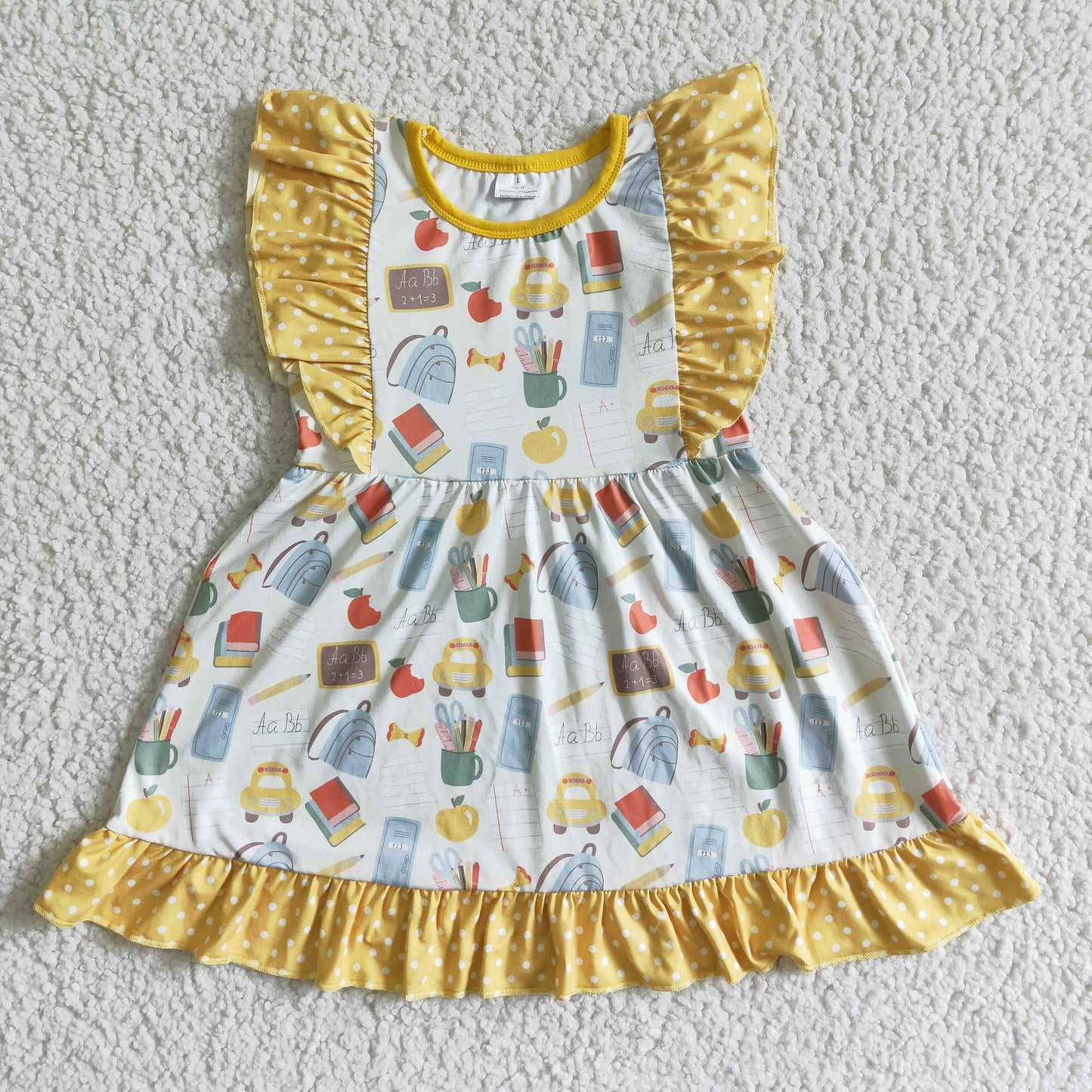 Flutter Sleeves knee length back to school dress GSD0061
