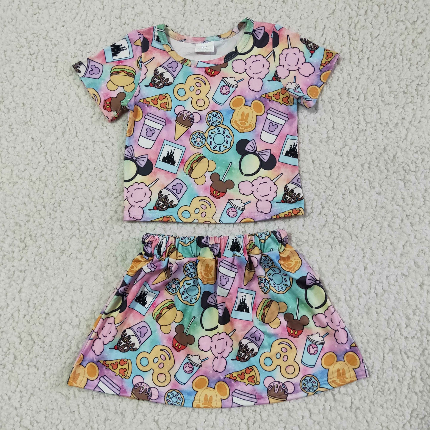(Promotion)Short sleeve top and skirt summer outfits GSD0073
