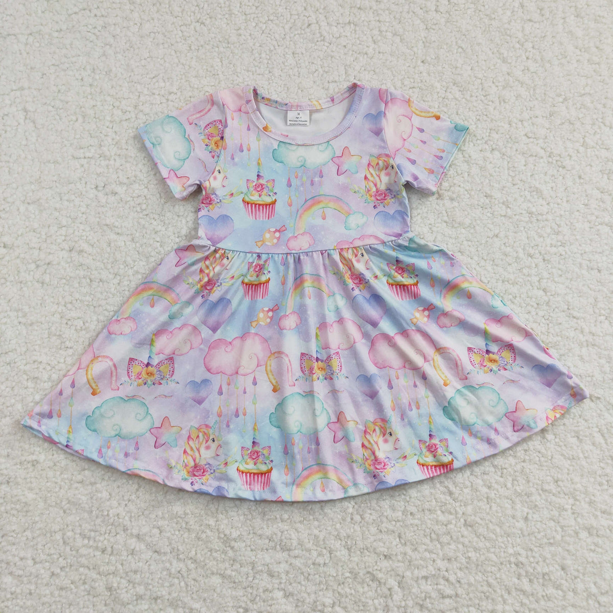 Girls rainbow horse print dress GSD0166