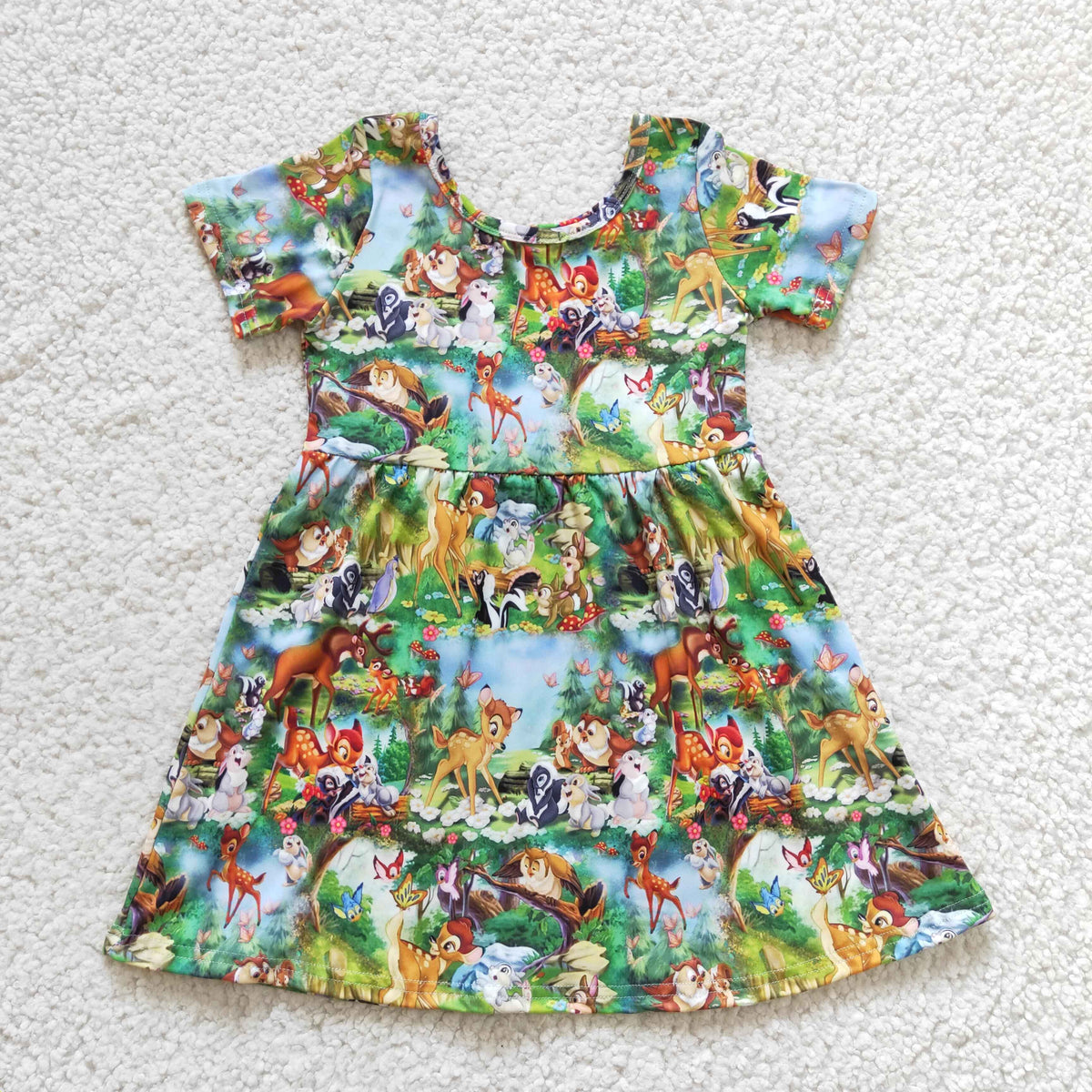 Girls cartoon animals print dress GSD0179