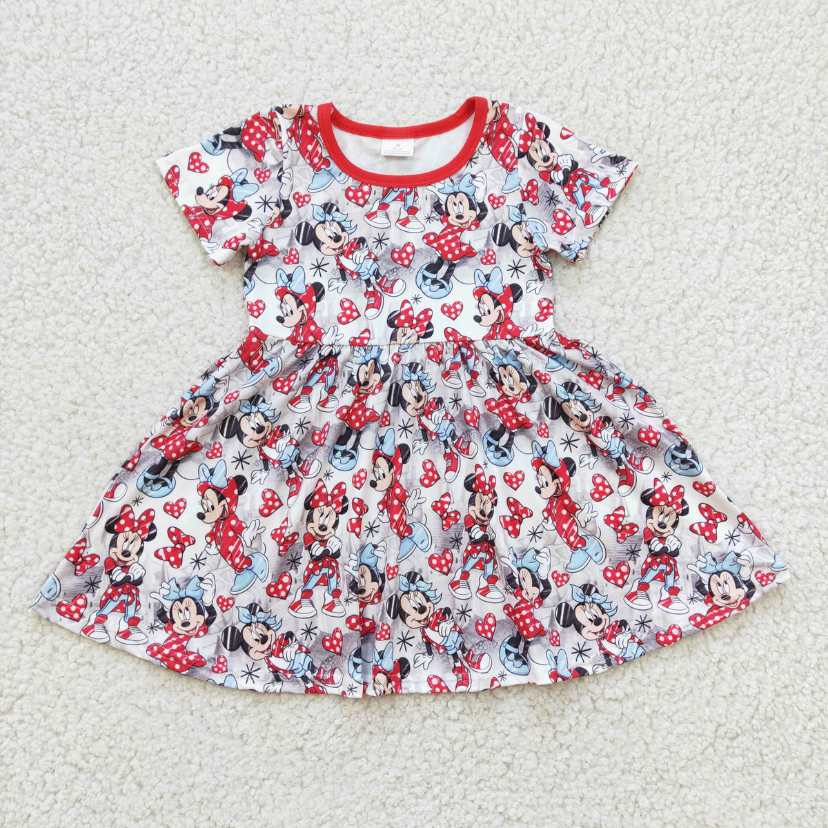 Girls short sleeve cartoon print dress GSD0181