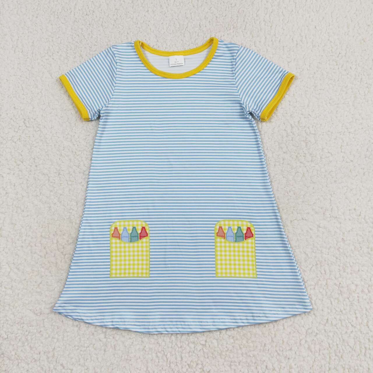 GSD1311 Pen Blue Stripes Girls Back to School Dress