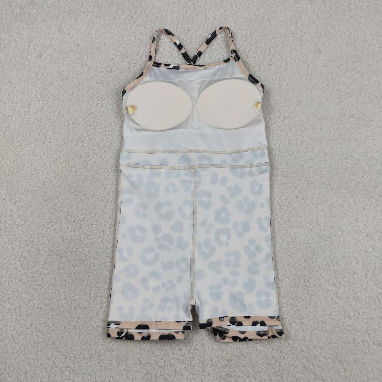GSD2650 Leopard Strap Ruffle Baby Girls Summer Yoga Dress