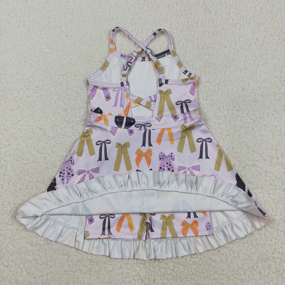 GSD2737 Colorful Bows Baby Girls Active Halloween Strap Yoga Dress