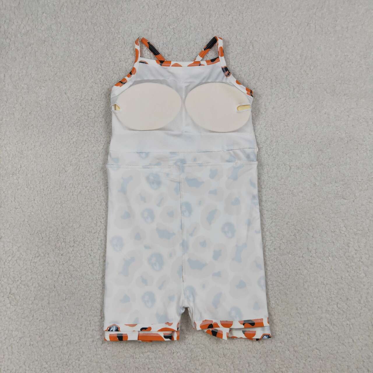 Baby Girls Strap Orange Leopard Dogs Team Yoga Active Knee Length Dress