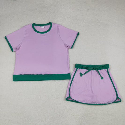 Mother Daughter Matching Tennis Skort Set, Violet Mommy and Me Summer Outfit