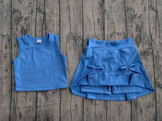 Toddler Girls Blue 2-Piece Set | Sleeveless Top & Skirt Active Outfit Preorder