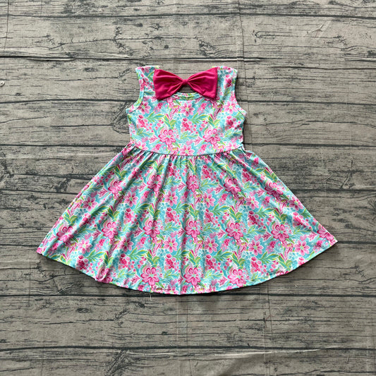 GSD3863 Preorder Baby Girls Hot Pink Flower Sleeveless Dress